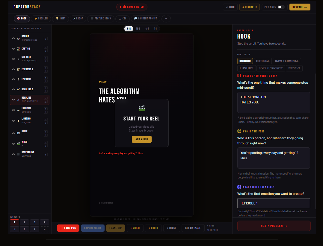Reel Builder Pro light theme preview