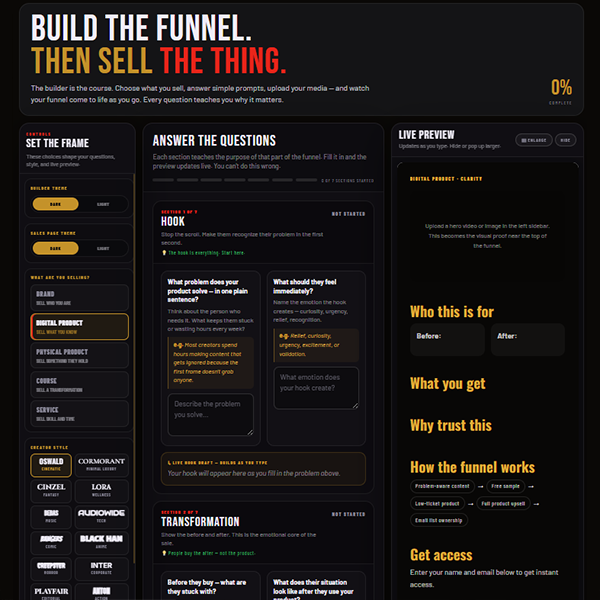 Funnel Builder dark theme
